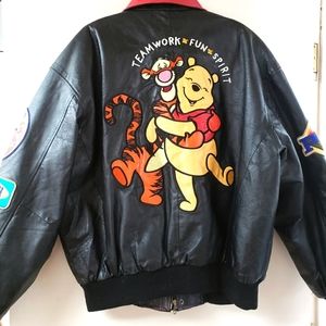 Disney Leather Black Pooh Jacket